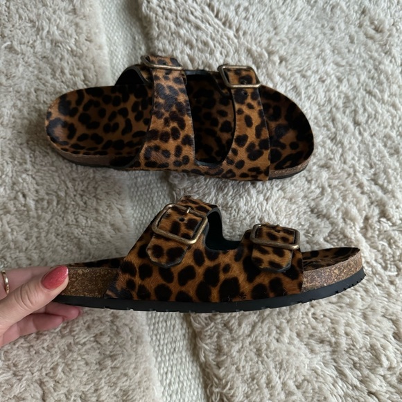 Saint Laurent Paris leopard print sandals - very Birkenstock - Picture 2 of 4